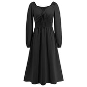 Women's Elegant V-neck Slim-fit Long Sleeve Dress