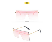 Large Frame Sunglasses Women's Square One-piece Sunglasses