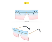 Large Frame Sunglasses Women's Square One-piece Sunglasses