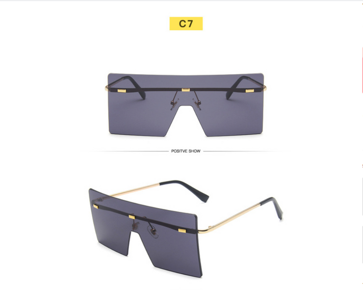 Large Frame Sunglasses Women's Square One-piece Sunglasses