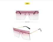 Large Frame Sunglasses Women's Square One-piece Sunglasses