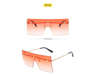 Large Frame Sunglasses Women's Square One-piece Sunglasses