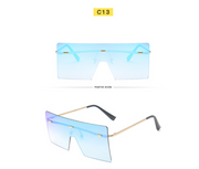 Large Frame Sunglasses Women's Square One-piece Sunglasses