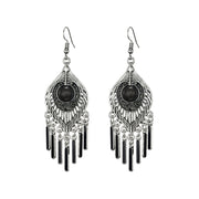 Long Alloy Crystal Earrings - Ethnic Style for Women