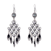 Long Alloy Crystal Earrings - Ethnic Style for Women