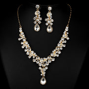 Dazzling Duo: Western Wedding Bride Jewelry Set with Imported Diamonds