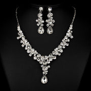 Dazzling Duo: Western Wedding Bride Jewelry Set with Imported Diamonds