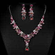 Dazzling Duo: Western Wedding Bride Jewelry Set with Imported Diamonds