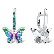 Seven Color Glue Butterfly Enamel Painted Jewelry Set - Artistic Elegance