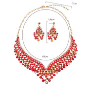 Artistic Crystal Collarbone Necklace and Earring Set