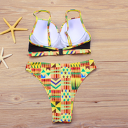 Multi Pattern High Waist Bikini Set