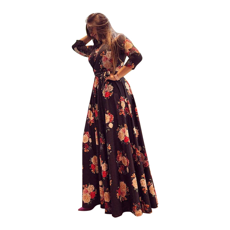 Digital Opulence: Women's Fashion Luxury Swing Dress with Exquisite Printing