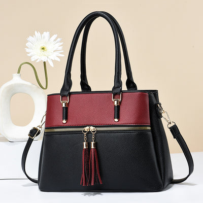 Chic & Practical: Large Capacity Soft Leather Tassel Shoulder Bag - Versatile Style for Every Occasion