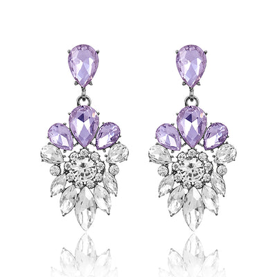 Japanese and Korean Crystal Earrings for Parties and Banquets