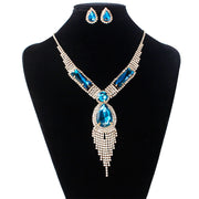 Colorful Tassel Diamond Bridal Jewelry Set - Elegance and Celebration