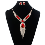 Colorful Tassel Diamond Bridal Jewelry Set - Elegance and Celebration