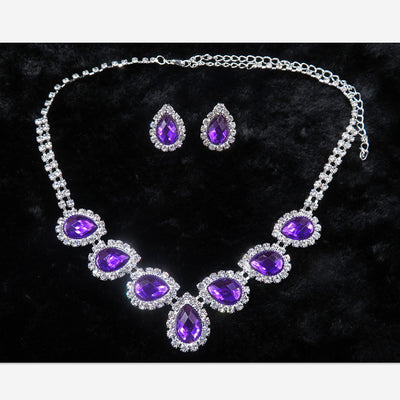 Customizable Color Diamond Bridal Jewelry Set