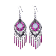 Long Alloy Crystal Earrings - Ethnic Style for Women