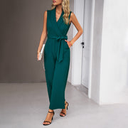 Effortless Chic: Leisure Commute Trousers Sleeveless Jumpsuit for Women