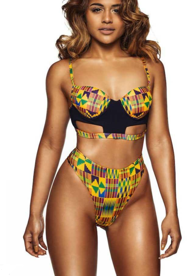 Multi Pattern High Waist Bikini Set