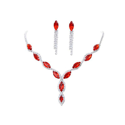 Radiant Love: AMAZON BURST RED SUIT, BRIDAL NECKLACE, WEDDING JEWELRY - Factory Direct Sales for Big Diamond Elegance