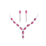 Radiant Love: AMAZON BURST RED SUIT, BRIDAL NECKLACE, WEDDING JEWELRY - Factory Direct Sales for Big Diamond Elegance