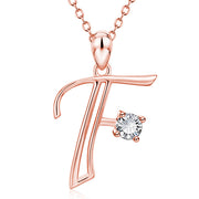 Personalized Rose Gold Rhinestone Letter Necklace for Women and Girls