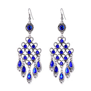 Long Alloy Crystal Earrings - Ethnic Style for Women