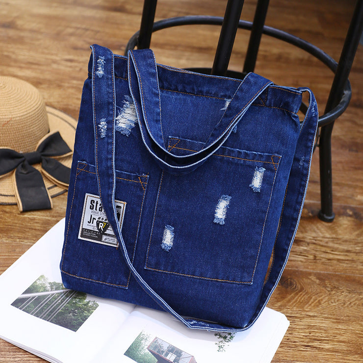 Wholesale 2021 new fashion color denim cloth shoulder bags fashion simple dual-purpose Satchel