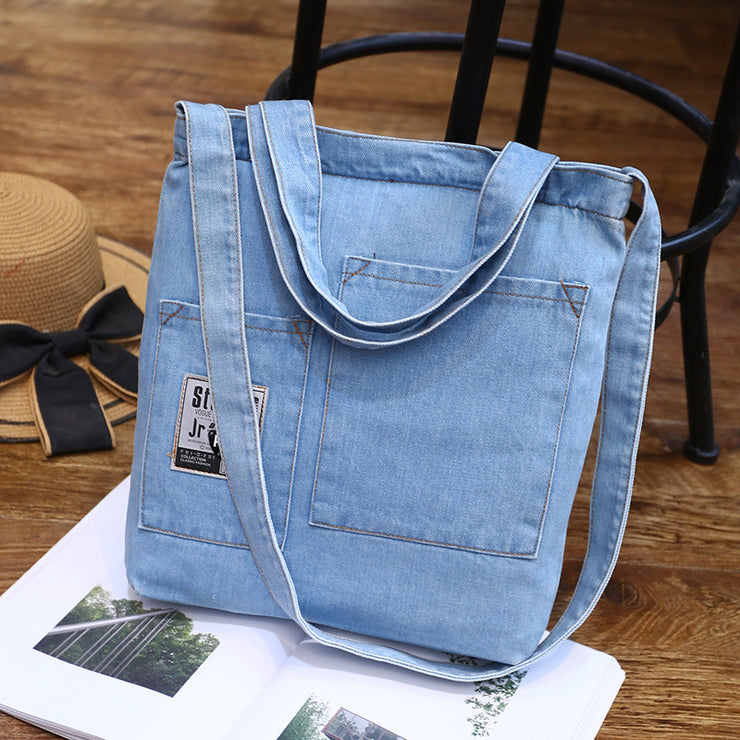 Wholesale 2021 new fashion color denim cloth shoulder bags fashion simple dual-purpose Satchel