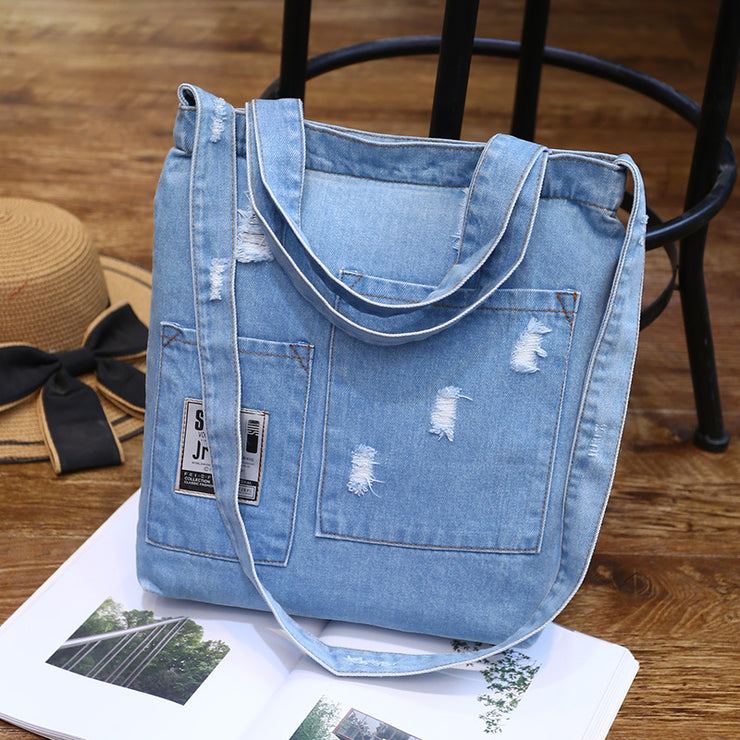 Wholesale 2021 new fashion color denim cloth shoulder bags fashion simple dual-purpose Satchel