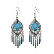 Long Alloy Crystal Earrings - Ethnic Style for Women