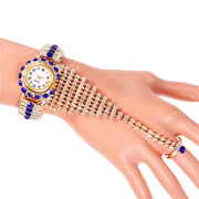 Trendy Ladies Full Diamond Claw Chain Ring Set Watch Fashion Ladies Watch