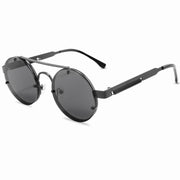 Round Steampunk Sunglasses Brand Design Men Women Metal Punk