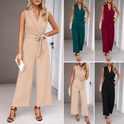 Effortless Chic: Leisure Commute Trousers Sleeveless Jumpsuit for Women