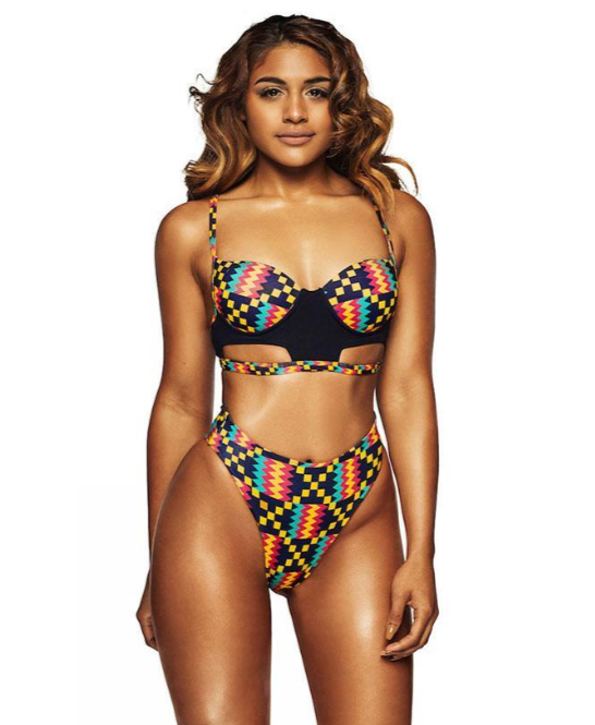 Multi Pattern High Waist Bikini Set