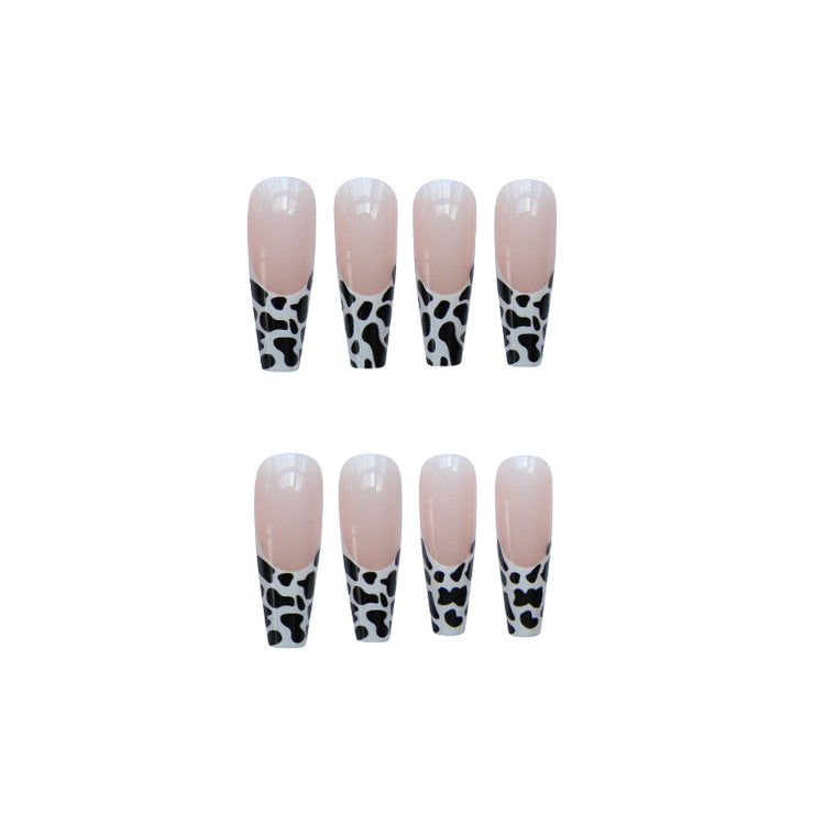 Wild Elegance: Press On Nails with Leopard Print for Long Ballet Fake Nail Glam