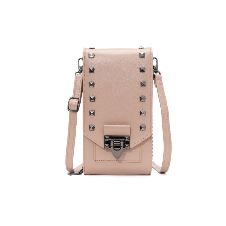 Rivet Design Shoulder Bags Mobile Phone Handbag Solid Color Crossbody Bags Women