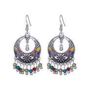 Long Alloy Crystal Earrings - Ethnic Style for Women