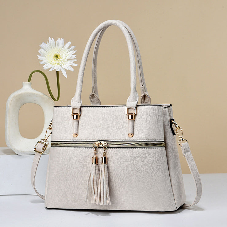 Chic & Practical: Large Capacity Soft Leather Tassel Shoulder Bag - Versatile Style for Every Occasion