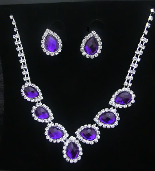 Customizable Color Diamond Bridal Jewelry Set