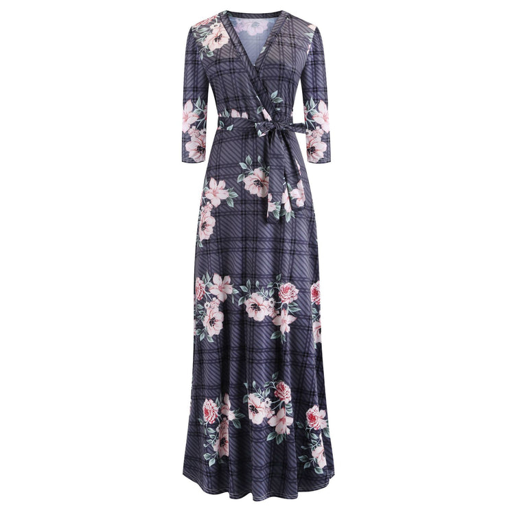 Digital Opulence: Women's Fashion Luxury Swing Dress with Exquisite Printing