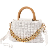 Experience Cloud-like Elegance with Our Women's Fashion Pleated Cloud Messenger Bag