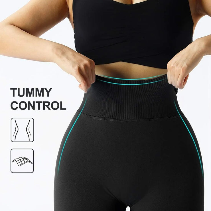 Ultimate Comfort: Seamless Knitted Fitness GYM Pants with Women's High Waist and Hips