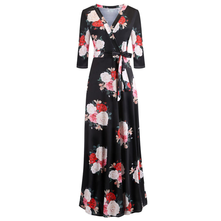 Digital Opulence: Women's Fashion Luxury Swing Dress with Exquisite Printing