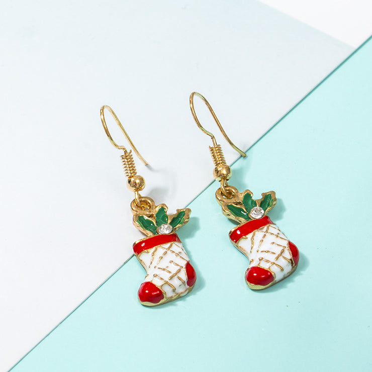 Festive Christmas Boots Necklace and Earrings Set