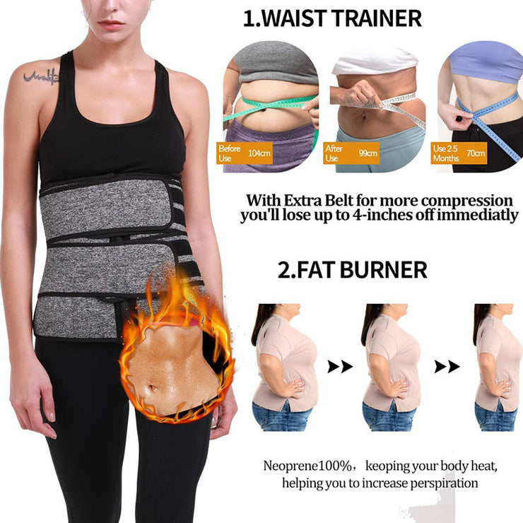 Posture Perfected: TUMMY SWEAT SHAPEWEAR BODYSUITS with Waist Trainer and Slimming Belts