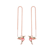 Fashion Jewelry New Unique Little Bird Drop Long Hanging Hummingbird Earrings For Women Elegant Girl Tassel Crystal Pendant Earring Jewelry