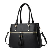 Chic & Practical: Large Capacity Soft Leather Tassel Shoulder Bag - Versatile Style for Every Occasion