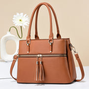 Chic & Practical: Large Capacity Soft Leather Tassel Shoulder Bag - Versatile Style for Every Occasion